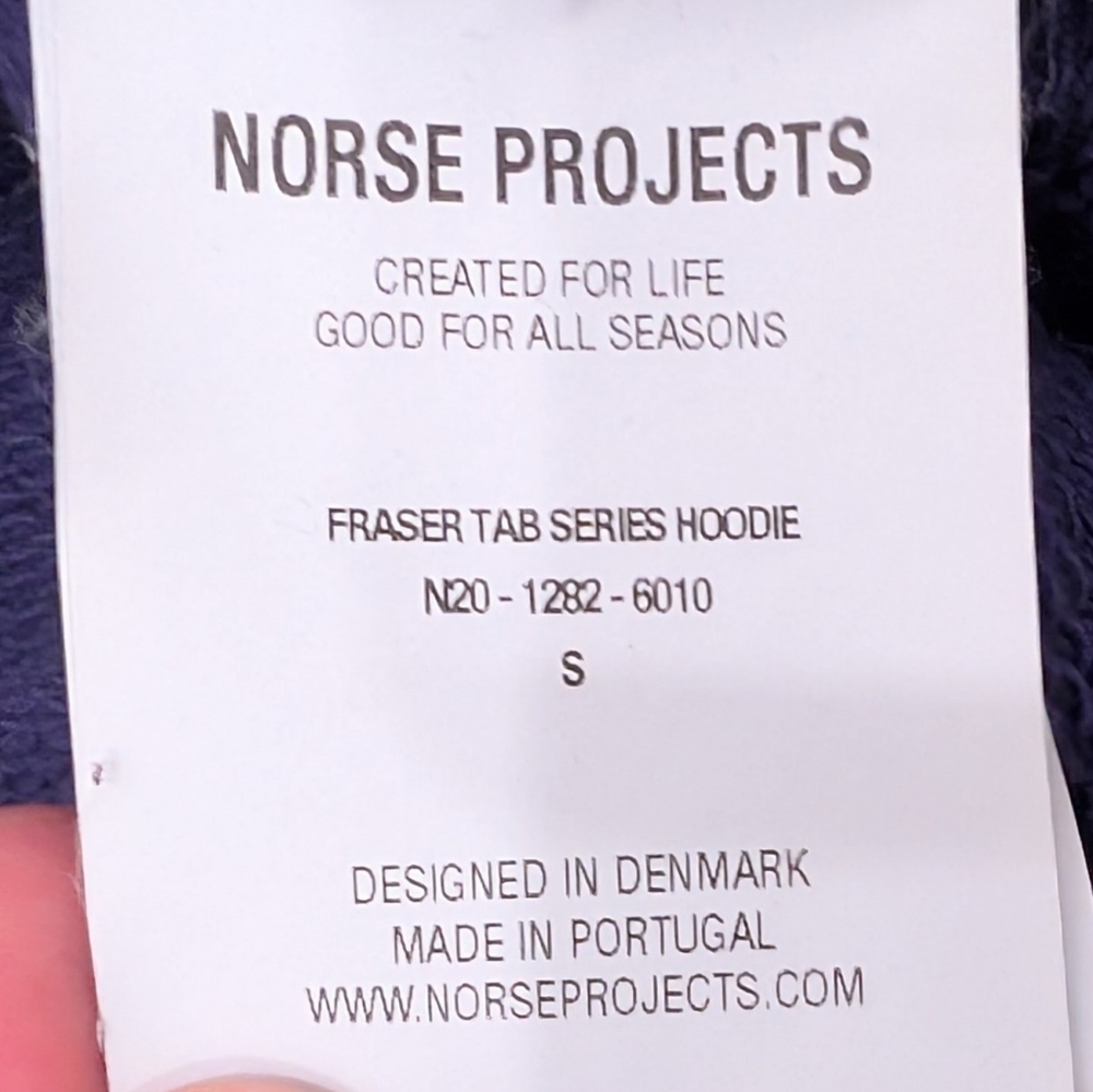 Norse Projects Fraser Tab Series Hoodie Pullover Sweatshirt Men's Size Small - Picture 4 of 8